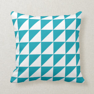 Modernes geometrisches Kissen in Aqua Blue