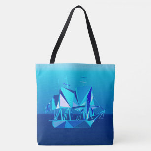 Modernes geometrisches Klappschiff, Cobalt Blue