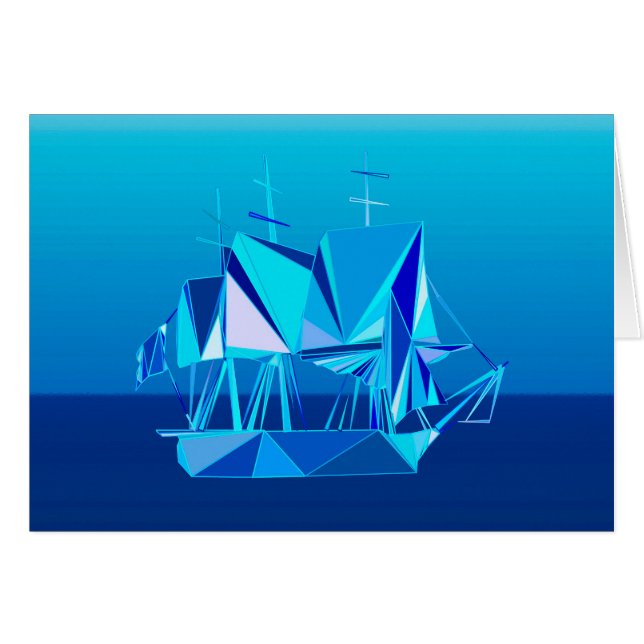Modernes geometrisches Klappschiff, Cobalt Blue (Vorderseite (Horizontal))