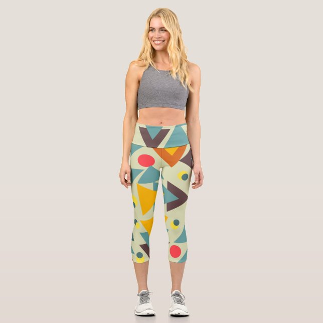 Modernes geometrisches klassisches Muster des 50er Capri Leggings (Vorderseite)