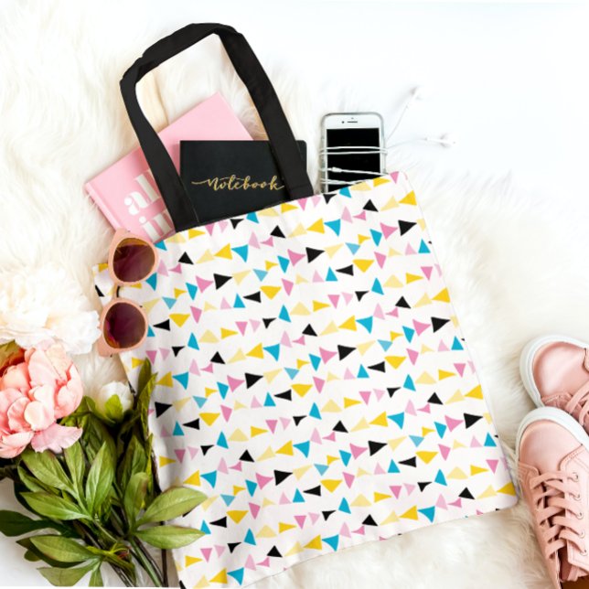 Modernes geometrisches Konfetti-Muster (Modern, colorful abstract confetti shapes tote bag.)