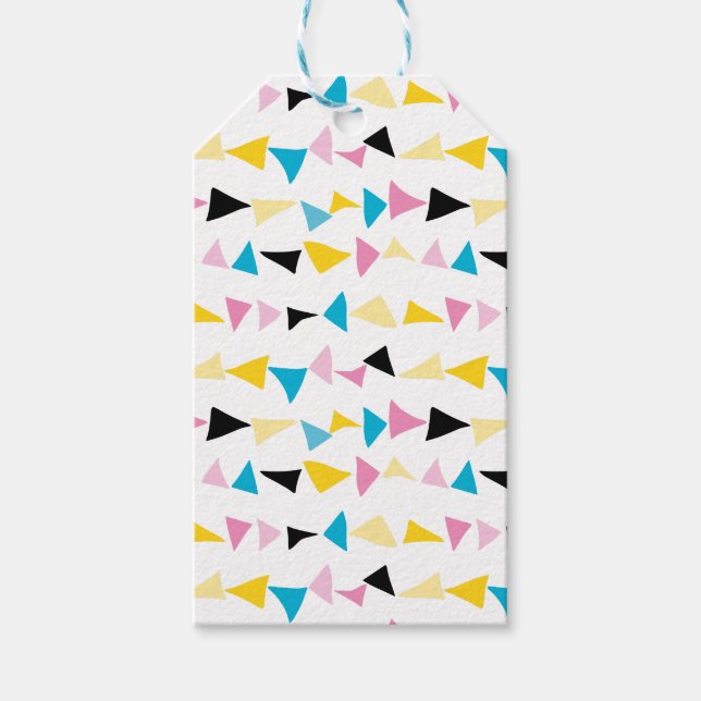 Modernes geometrisches Konfetti-Muster Geschenkanhänger (Vorderseite)