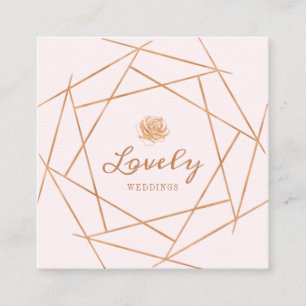 Modernes geometrisches Kupfer u. Quadratische Visitenkarte