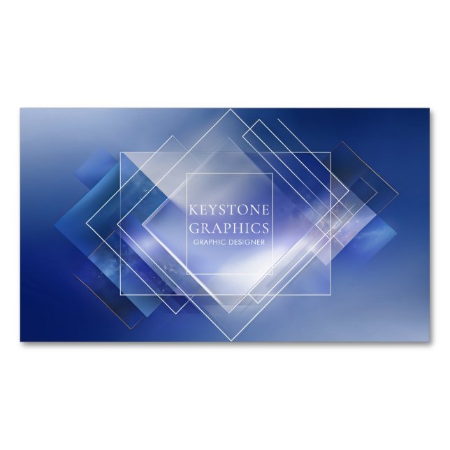 Modernes geometrisches Logo Corporate Magnetische Visitenkarte (Vorderseite)