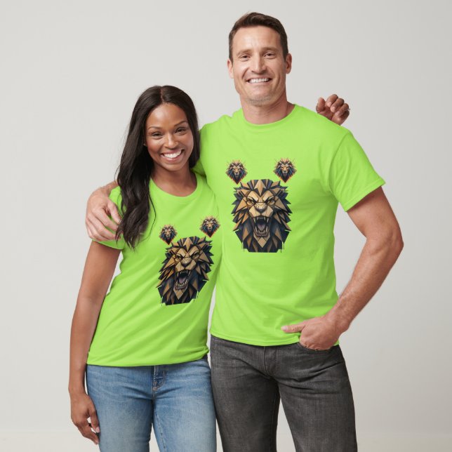 modernes geometrisches Löwendesign T-Shirt (Unisex)