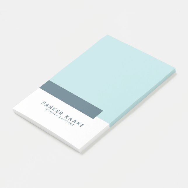 Modernes geometrisches Minimalistisch Blau Post-it Klebezettel (angewinkelt)