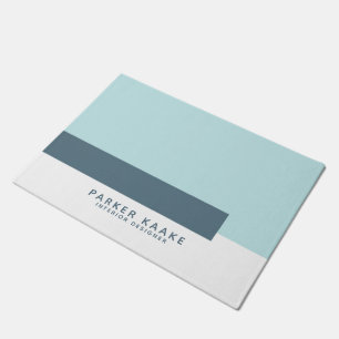 Modernes geometrisches Minimallicht blau Fußmatte