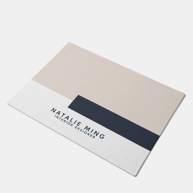 Modernes geometrisches Minimum Fußmatte (Schrägansicht)