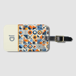 Modernes geometrisches Mit Monogramm Gepäckanhänger