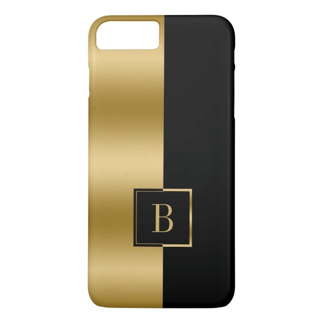 Modernes, geometrisches Monogramm aus Schwarz und  Case-Mate iPhone Hülle (Rückseite)