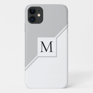 Modernes geometrisches Monogramm grau Case-Mate iPhone Hülle