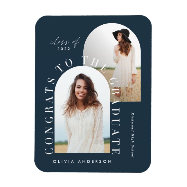 Modernes geometrisches MultiFoto-Abschluss-Magazin Magnet (Vertikal)