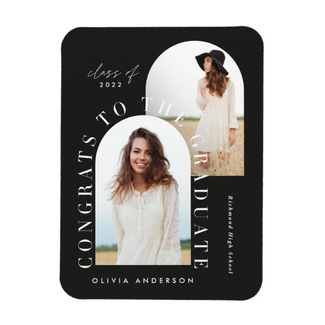 Modernes geometrisches MultiFoto-Abschluss-Magazin Magnet (Vertikal)