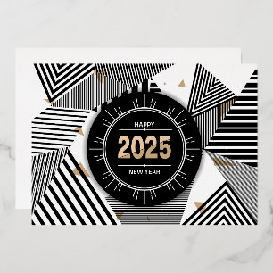 Modernes geometrisches Muster 2025 Folien Feiertagskarte