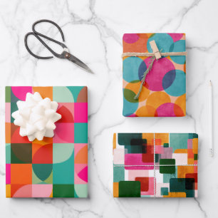 Modernes geometrisches Muster aus dem Mittelalter  Geschenkpapier Set