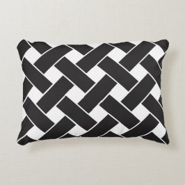 Modernes, geometrisches Muster aus Schwarz und Wei Dekokissen