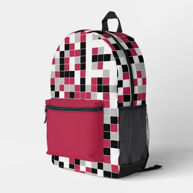 Modernes geometrisches Muster Bedruckter Rucksack (Rückseitige Ecke Rechts)