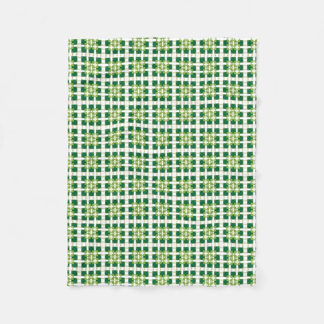 Modernes geometrisches Muster der grünen Wälder Fleecedecke (Vorderseite)