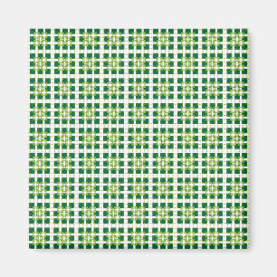 Modernes geometrisches Muster der grünen Wälder Magnet