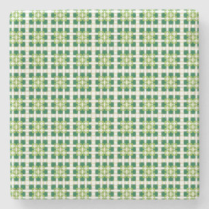 Modernes geometrisches Muster der grünen Wälder Steinuntersetzer