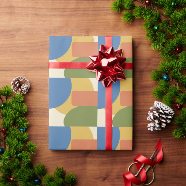Modernes geometrisches Muster des Mittelzentrums - Geschenkpapier (Feiertagsgeschenk)