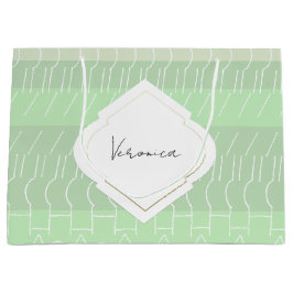 Modernes geometrisches Muster erdgrüner Töne Große Geschenktüte