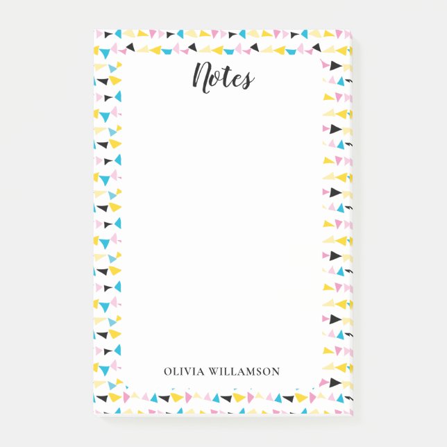 Modernes geometrisches Muster für Anmerkungen Post-it Klebezettel (Vorderseite)