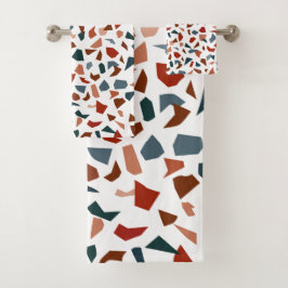 Modernes geometrisches Muster für Monogramm Badhandtuch Set