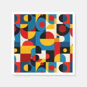 Modernes geometrisches Muster im Bauhausstil Serviette