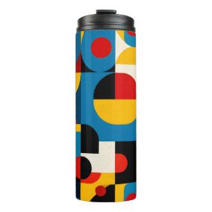 Modernes geometrisches Muster im Bauhausstil Thermosbecher