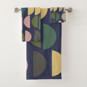 Modernes geometrisches Muster in pastellfarbenen E Badhandtuch Set