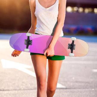 Modernes geometrisches Muster in rosa Farbton Skateboard