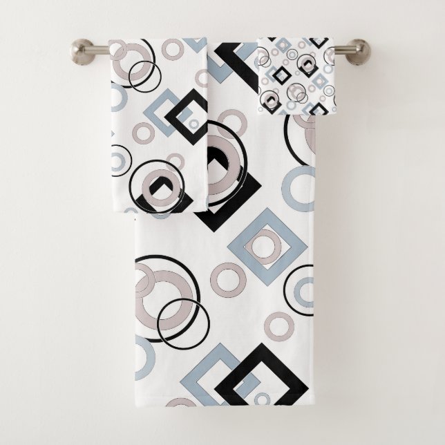 Modernes geometrisches Muster mehrfarbig Badhandtuch Set (Insitu)