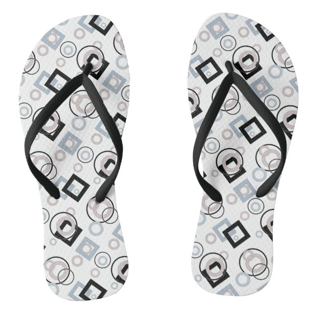 Modernes geometrisches Muster mehrfarbig Flip Flops (Fußbett)