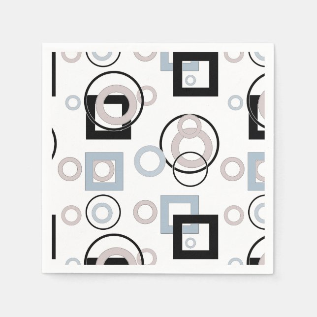 Modernes geometrisches Muster mehrfarbig Serviette (Vorderseite)