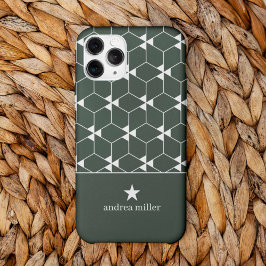 Modernes geometrisches Muster mit Stern Monogram Case-Mate iPhone Hülle
