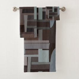 Modernes geometrisches Muster Mitte des Jahrhunder Badhandtuch Set