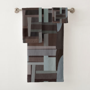 Modernes geometrisches Muster Mitte des Jahrhunder Badhandtuch Set