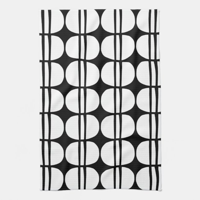Modernes geometrisches Muster Mitte des Jahrhunder Geschirrtuch (Vertikal)