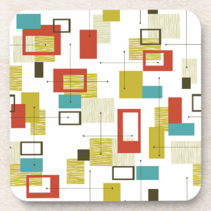 Modernes geometrisches Muster Mitte des Jahrhunder Getränkeuntersetzer