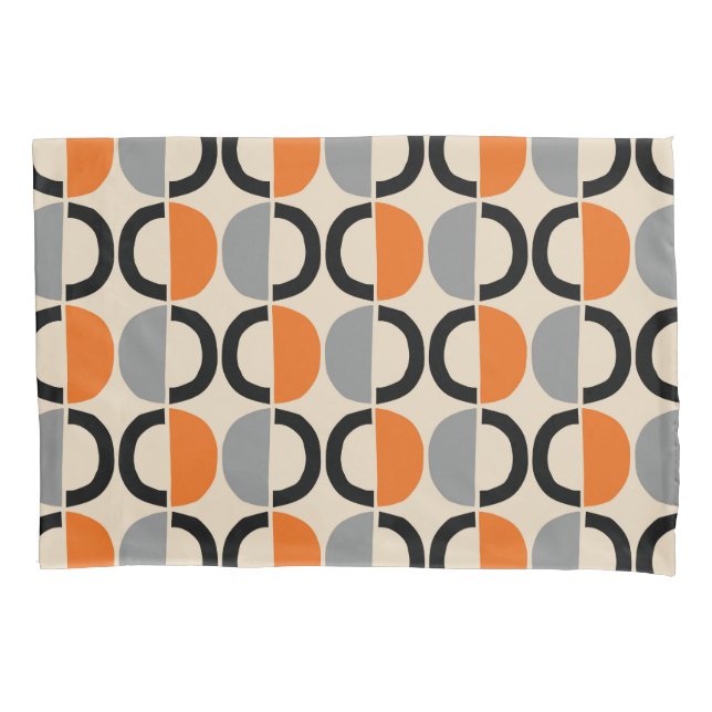 Modernes geometrisches Muster Mitte des Jahrhunder Kissenbezug (Vorderseite)