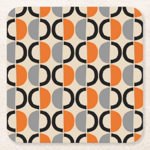 Modernes geometrisches Muster Mitte des Jahrhunder Rechteckiger Pappuntersetzer