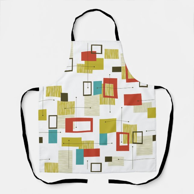 Modernes geometrisches Muster Mitte des Jahrhunder Schürze (Vorderseite)