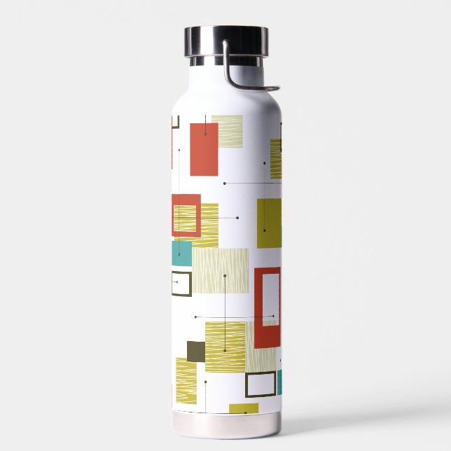 Modernes geometrisches Muster Mitte des Jahrhunder Trinkflasche (Links)