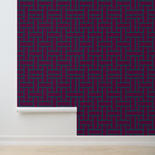 Modernes geometrisches Muster Plum Lila Aquamari Tapete