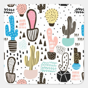 Modernes geometrisches Muster Quadratischer Aufkleber