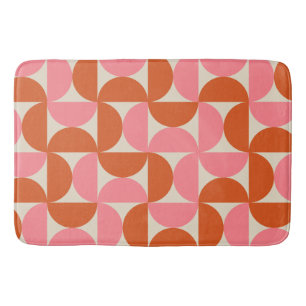 Modernes geometrisches Muster rosa orange Badematte