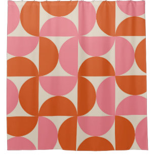 Modernes geometrisches Muster rosa orange Duschvorhang