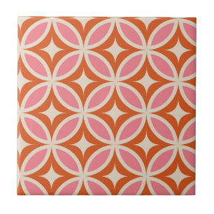 Modernes geometrisches Muster rosa orange Fliese