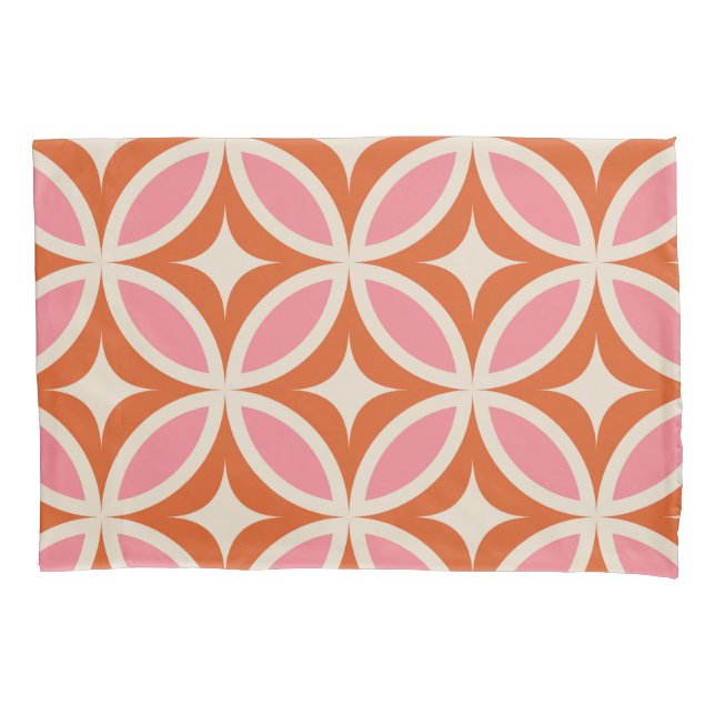 Modernes geometrisches Muster rosa orange Kissenbezug (Vorderseite)